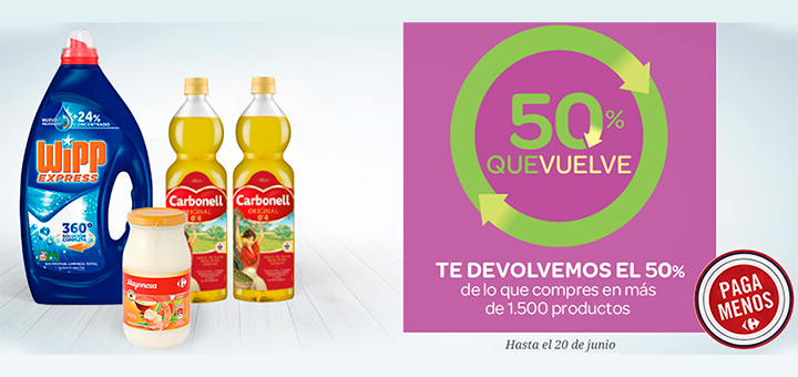 Vuelve El 50% De Carrefour - Promociones, Descuentos Y Concursos